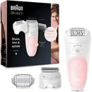 Braun Silk-épil 5, Depilatore Donna Epilatore con Rifinitore,3 Accessori Viso Inclusi, Uso a Secco o Sotto Acqua, Idea Regalo, 5-620 Bianco e Rosa