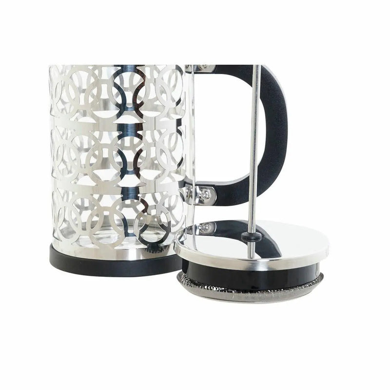 Caffettiera a Stantuffo DKD Home Decor Nero Acciaio inossidabile Argento Vetro Borosilicato (600 ml) - bigeshop