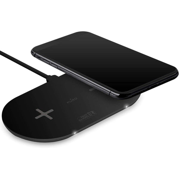 Caricabatterie Wireless Duo Qi Fast Charger FCCSQI20W1 20w ANDROID Nero Per Apple PURO - bigeshop