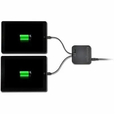 Caricatore Tavolo, 4 Porte USB, da 48W, per iPad e iPhone, Nero Kensington