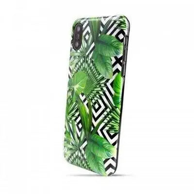 Cover Puro Glam Tropical Leaves Geometric Jungle per iPhone XS MAX in Silicone