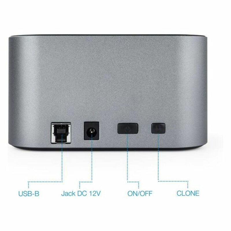 Dock Station Dual TooQ TQDS-805G 2.5"-3.5" HDD/SSD SATA USB 3.0 Grigio - bigeshop