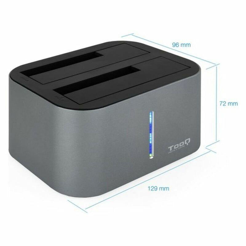 Dock Station Dual TooQ TQDS-805G 2.5"-3.5" HDD/SSD SATA USB 3.0 Grigio - bigeshop