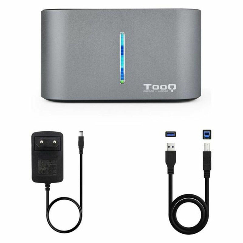 Dock Station Dual TooQ TQDS-805G 2.5"-3.5" HDD/SSD SATA USB 3.0 Grigio - bigeshop