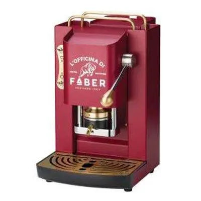 Faber Pro Deluxe Macchina da Caffè Cialde 44mm Cherry Red Ottone