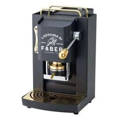 Faber Pro Deluxe Macchina da Caffè Cialde 44mm Mat Black Ottone