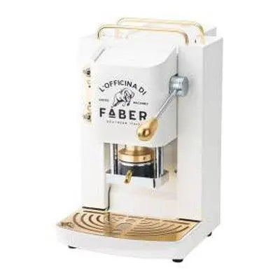 Faber Pro Deluxe Macchina da Caffè Cialde 44mm Pure White Ottone