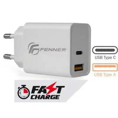 Fenner 20W Caricabatterie Universale USB-C + USB-A Fast Charge