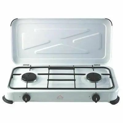 FORNELLO A GAS GPL 2 PIASTRE DA CAMPEGGIO CUCINA PORTATILE FORNELLINO DOPPIO DCG