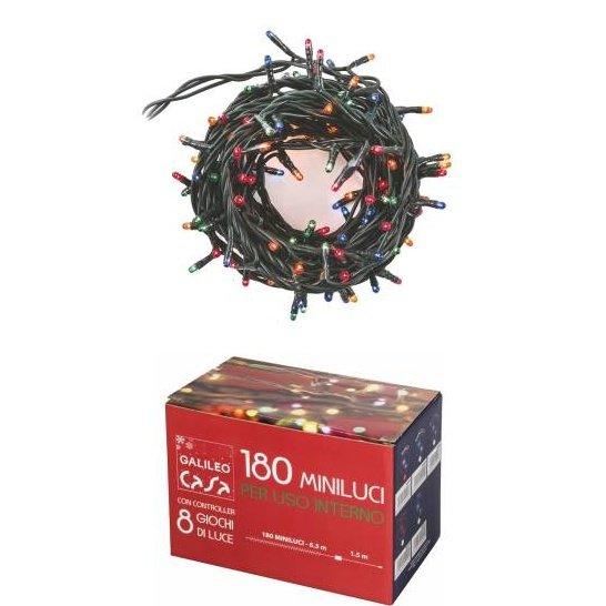 Galileo Luci Minilucciole Interno 180 Lampadine 6.3mt Multicolore-0