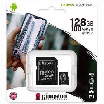 Kingston Micro SD 128GB Classe 10 SDCS2/128GB + Adattatore SD-0