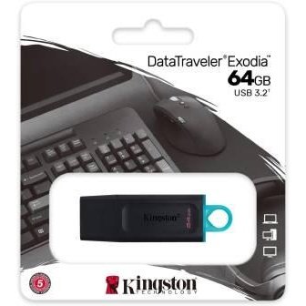 Kingston Pendrive USB-A 3.2 64GB DTX/64GB Nero/Celeste-0