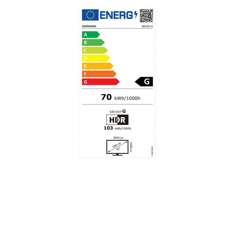 Monitor Videowall Samsung BE43A-H 3840 x 2160 px 43" - bigeshop