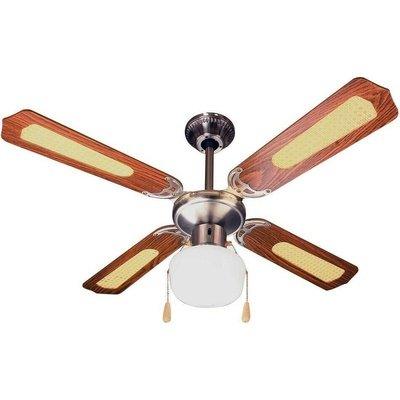 Ventilatore Soffitto Luce 4 Pale Lampadario ø 107 cm Marrone Zephir ZFS9107M